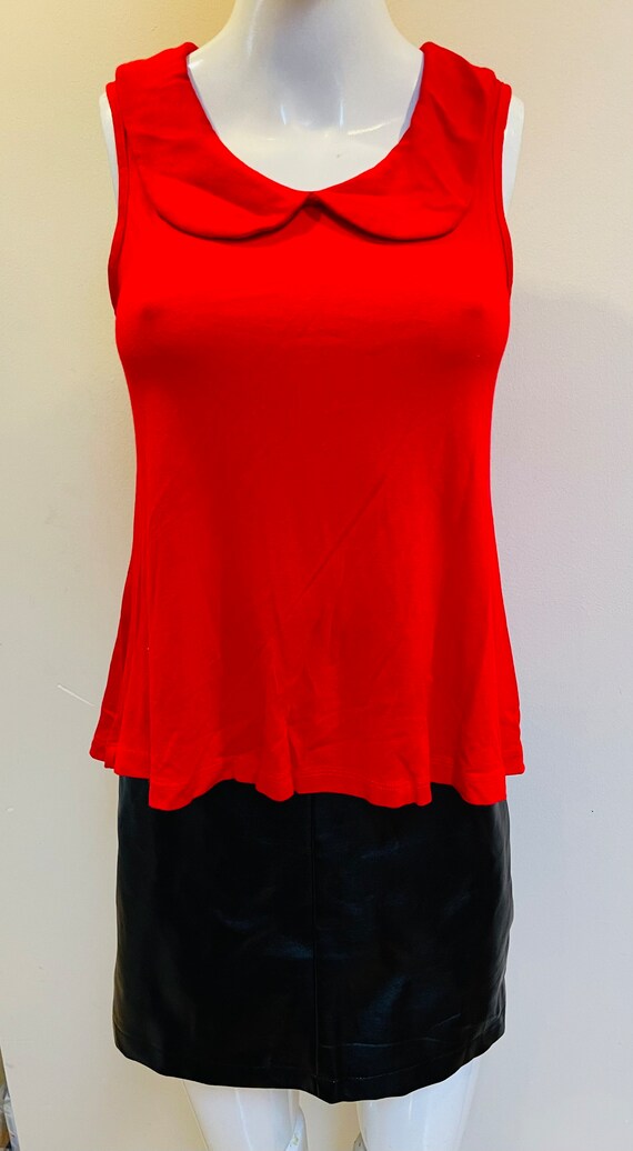 1990s Sweet Peter Pan Collar Crop Smock Sleeveles… - image 2