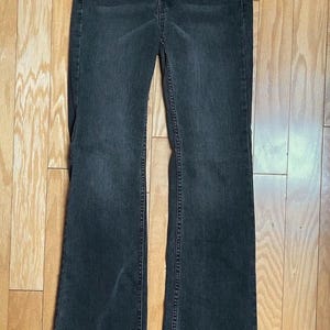 NWT Free People Faded Black Bootcut Jeans High Waist Never Worn New W/Tag We The Free Line Jeans Button Fly Whiskered Wash 27” x 31” 27”x31” image 2
