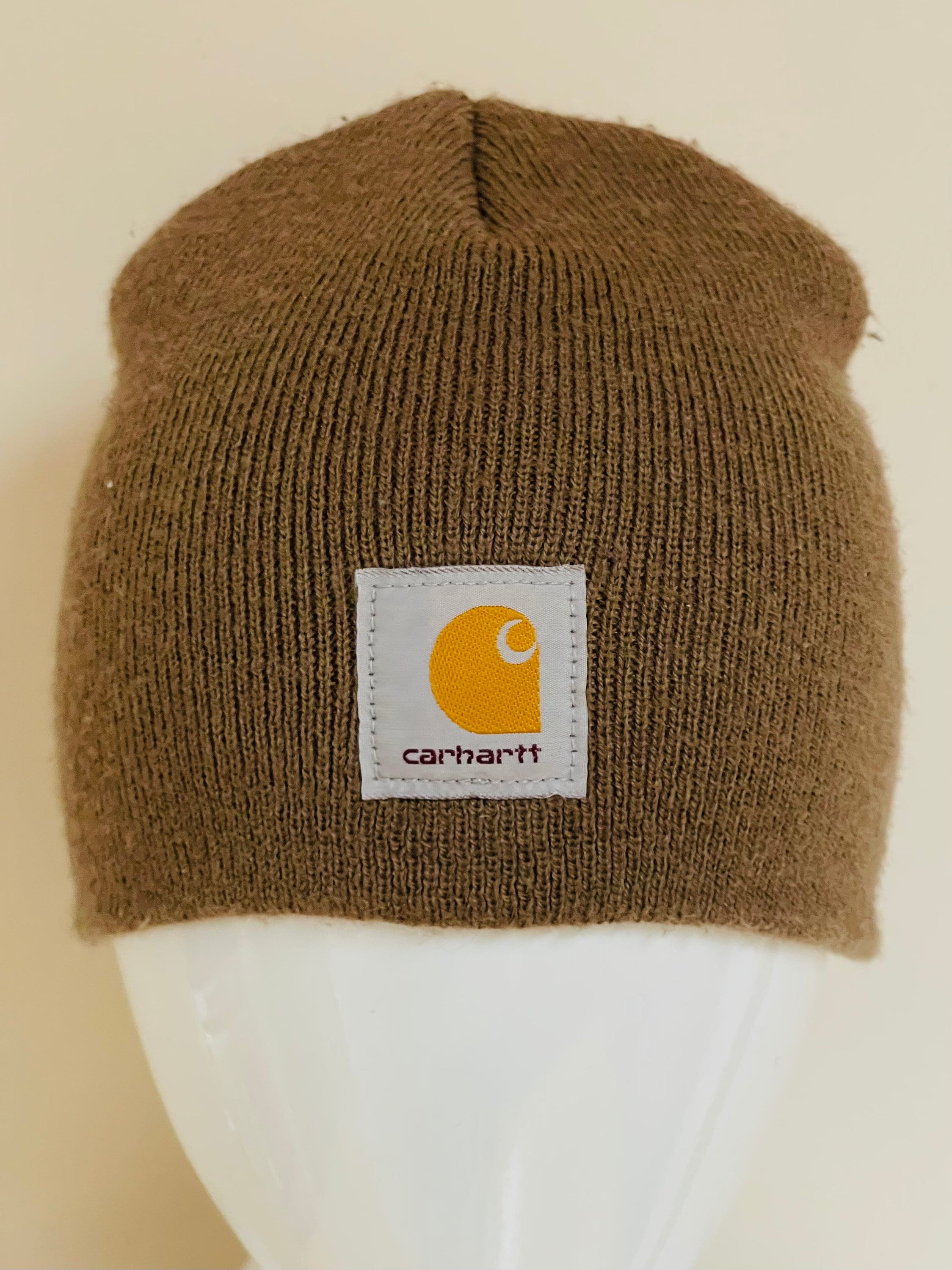 RARE 90s Carhartt Big Logo Knit Hat “carhartt Brown” Color Large