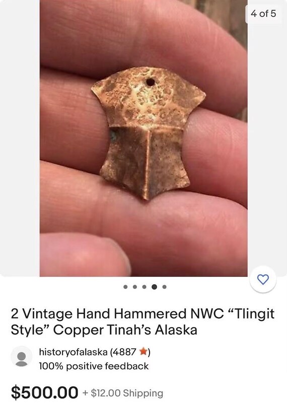 RARE Alaskan Native Copper Frontlet Shield Antiqu… - image 8