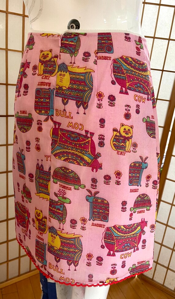 OOAK Handmade Skirt Darling Pink A-Line Pencil Sk… - image 3