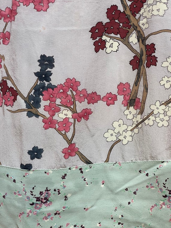 Y2K Slinky Floral Asian Inspired Top (M)