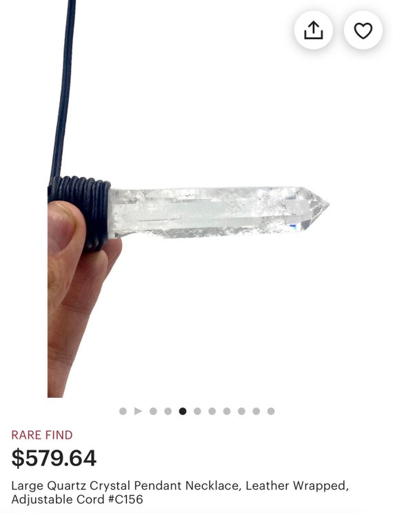 Large Clear Citrine Quartz Crystal Pointed Pendan… - image 9