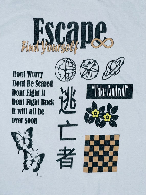 80s Vintage Japanese Street Stall T-shirt “Escape… - image 4