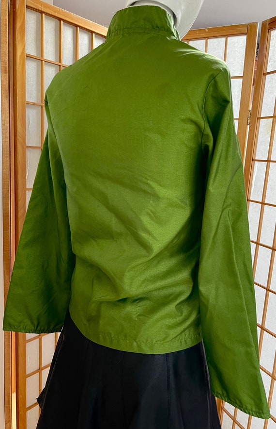 1970s Sears Windbreaker Apple Green White Contras… - image 6