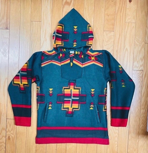 Vintage Native American Design Dark Green Lightweight Fleece