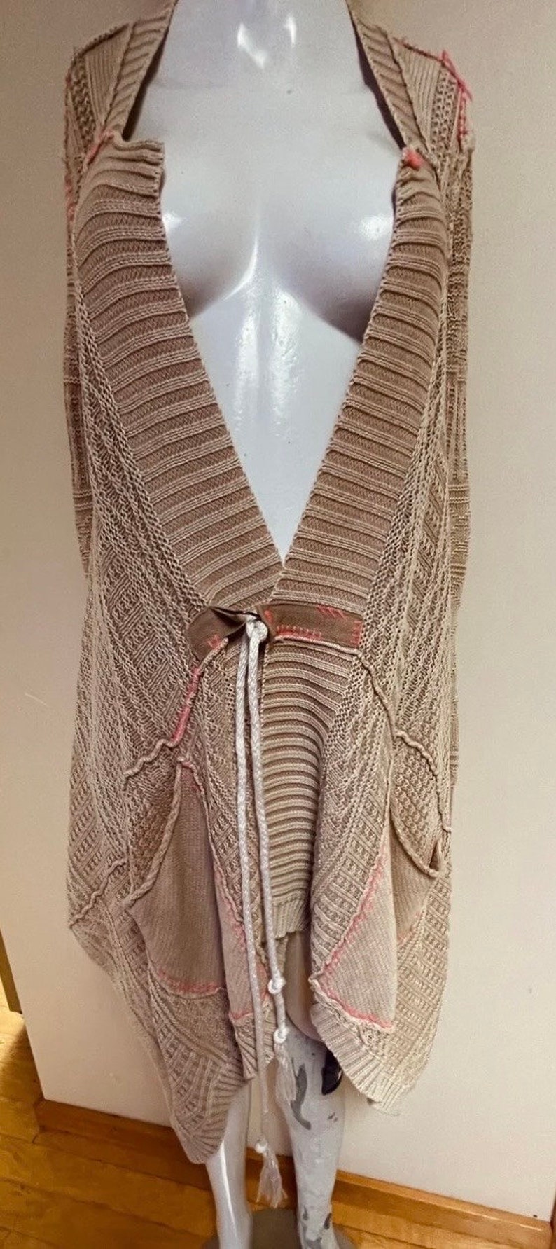 Free People Long & Cozy Cardigan Shawl Sweater Asymmetrical Hemline ...