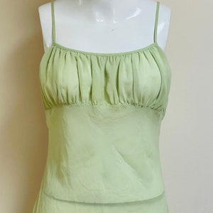 90s Victoria’s Secret Milkmaid Baby Doll Cucumber Green Sheer Nightgown / Slip Dress Regency Glam Teddy Lingerie Fairytale Coquette Size M