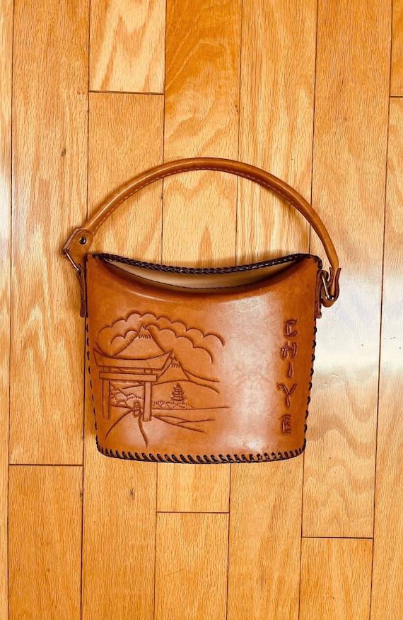 RARE 1950s Handmade Hand Tooled Whiskey Hue Leathe