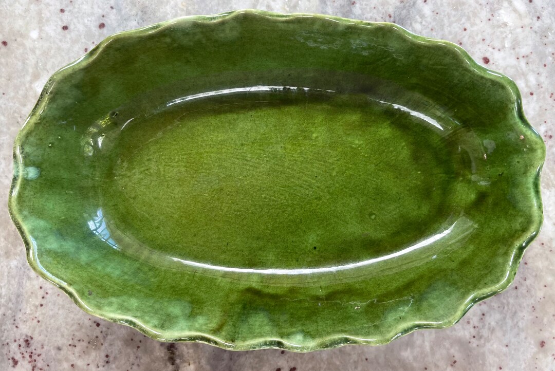 Beautiful Vintage Jade Green Porcelain Green Display Bowl Etsy