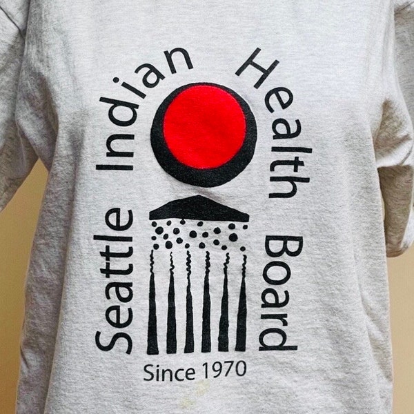 Vintage Native American IHS Clinic Seattle Indian Health Board T-shirt Indigenous Pride Traditional Healing Native Made Decolonize