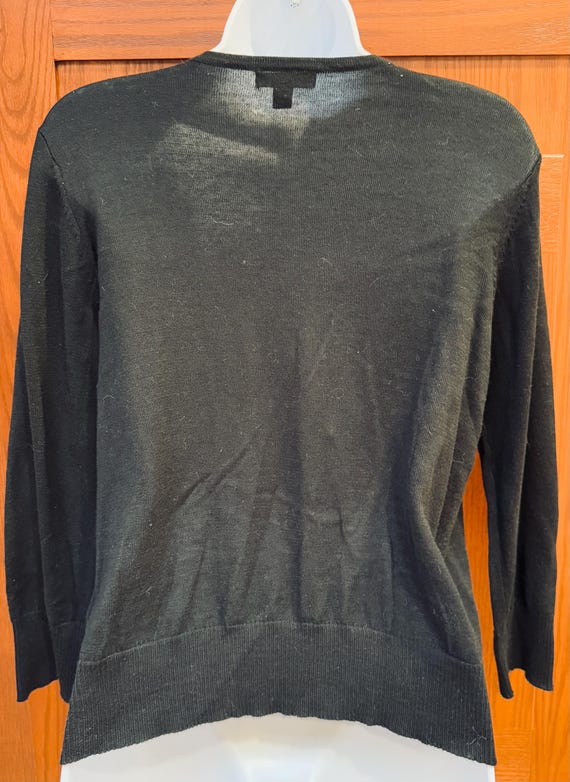 Waterfall Ruffles Panel Beautiful Black Cardigan … - image 5