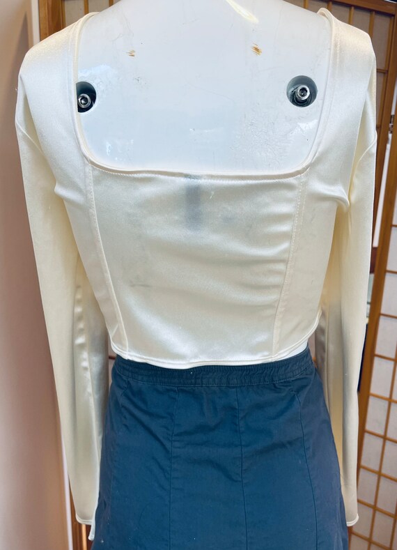 Ivory Satin Button Corset Top main image 0