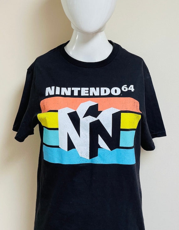 Nintendo 64 Black Vintage Graphic Logo T-Shirt Nin