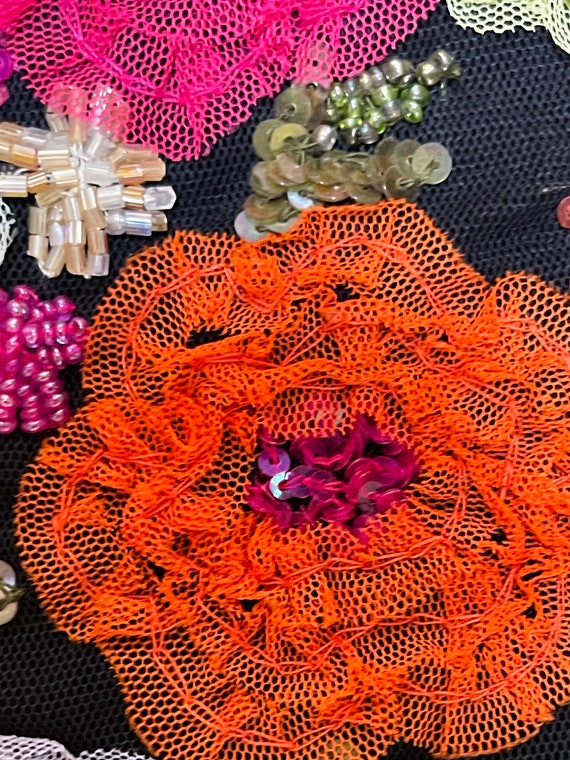 Gorgeous Netting Blouse Black With Front Floral E… - image 9