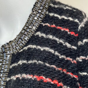 Alpacka, ull och akryl Tracy Reese för Anthropologie NWT Ny med etiketter Svart boucléstickad kavaj Glittriga paljetter Kavaj i Coco Chanel-stil bild 8