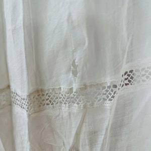 1800s / 1900s Authentic Beautiful White Cotton Ladies Long Dress Edwardian Victorian Regency Era Collectors Piece image 7