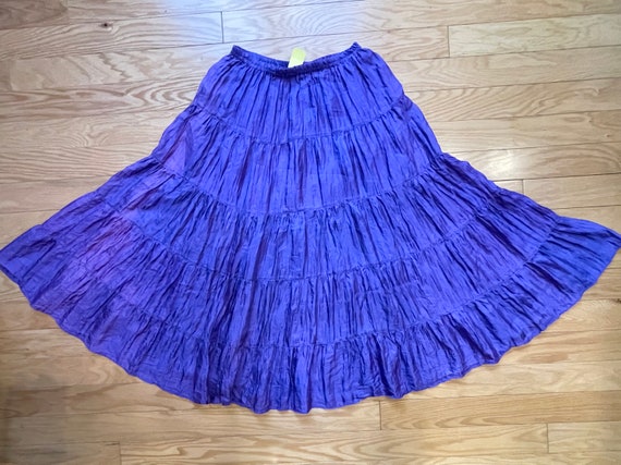 Deep Purple Silky Wide Twirl Hippie Peasant Skirt… - image 6