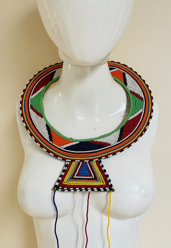 1960s Maasai Wedding Necklace Vintage African  Bib