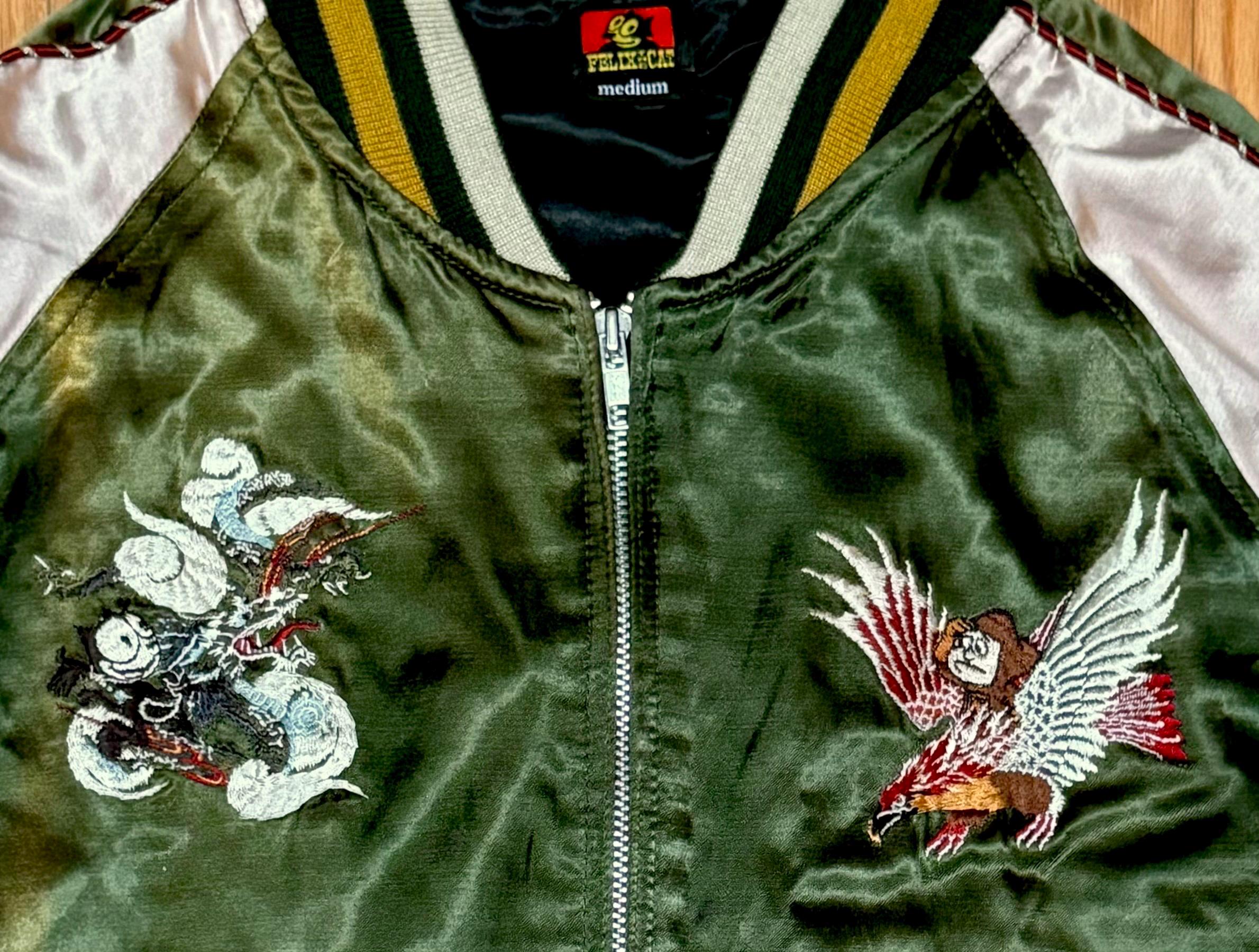Felix the Cat Japanese Vintage Sukujan Jacket Retro Embroidered 