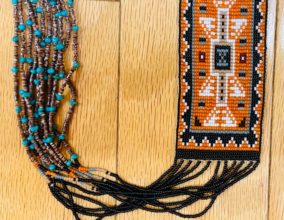 RARE & Unique Native American Necklace Multistran… - image 8