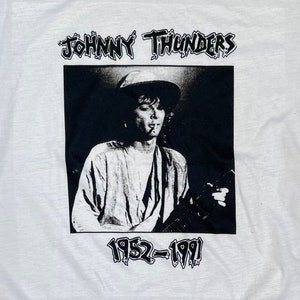 1990s Vintage Johnny Thunders T-shirt Punk Rock God LAMF New York Dolls The Heartbreakers Glam Punk Proto Punk Mens Small