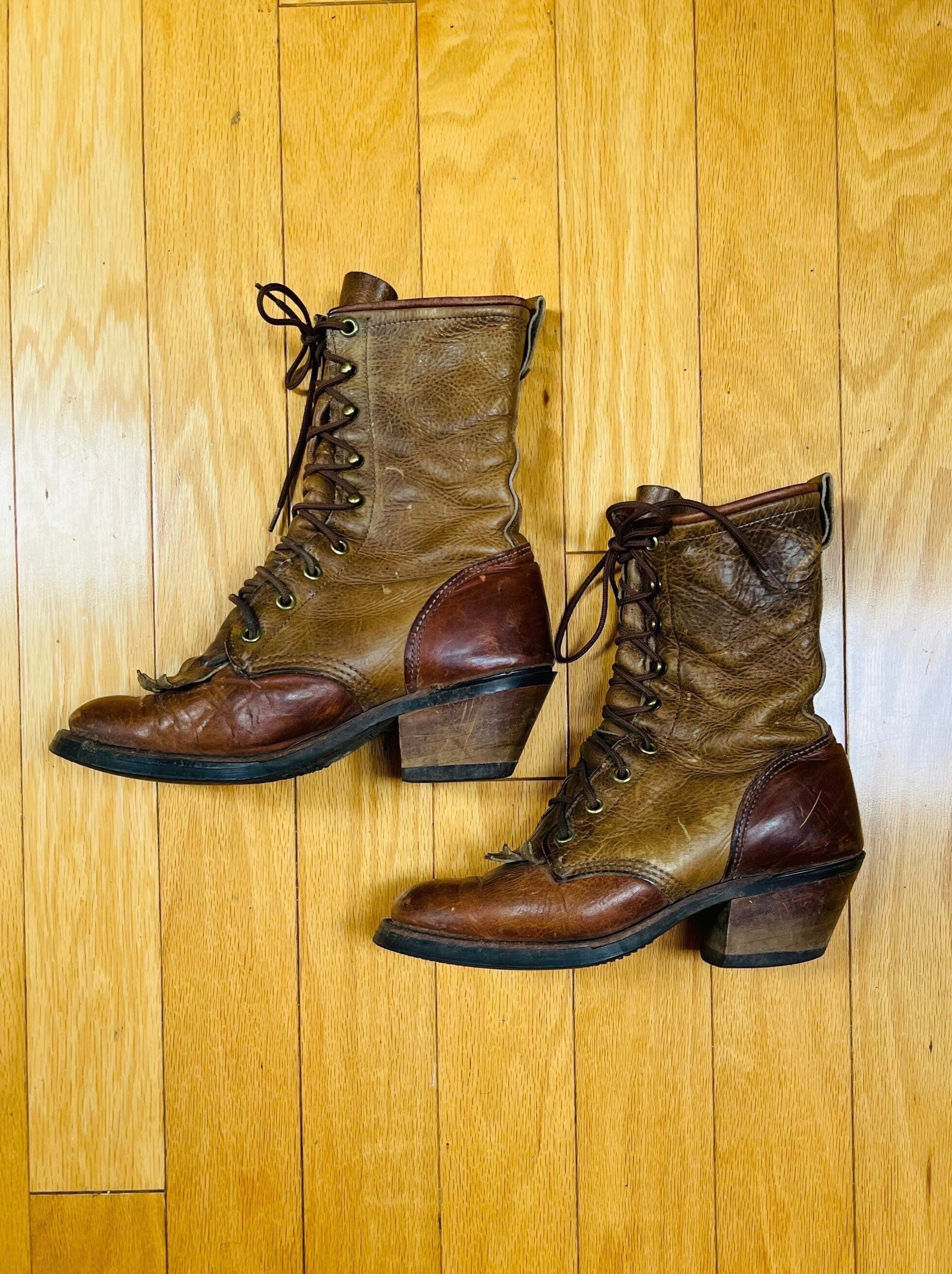 Victorian Two Toned Button Womens Reed Boots - Size 6 / 6.5