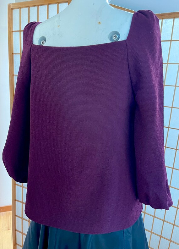 1990s Burgundy Tunic Pullover Top NWT New With Ta… - image 5