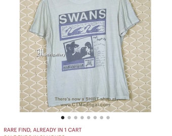 RARE Swans 1980s OOAK Underground Black Batik Tie Dye Merch