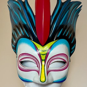 Vintage Cirque du Soleil Green Lizard Adult Mask 2002 Mystère Show Halloween Masks Avant Garde Los Vegas Art Mask Costume Convention Cosplay