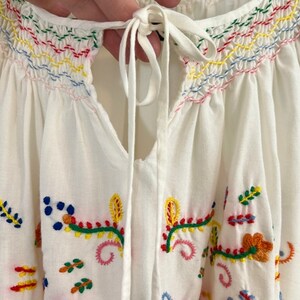 1930s 1940s Hungarian Embroidered Peasant Blouse Semi Sheer Peasant Folk Blouse Boho Farm Maiden Penny Lane Rustic Style Size Large image 4