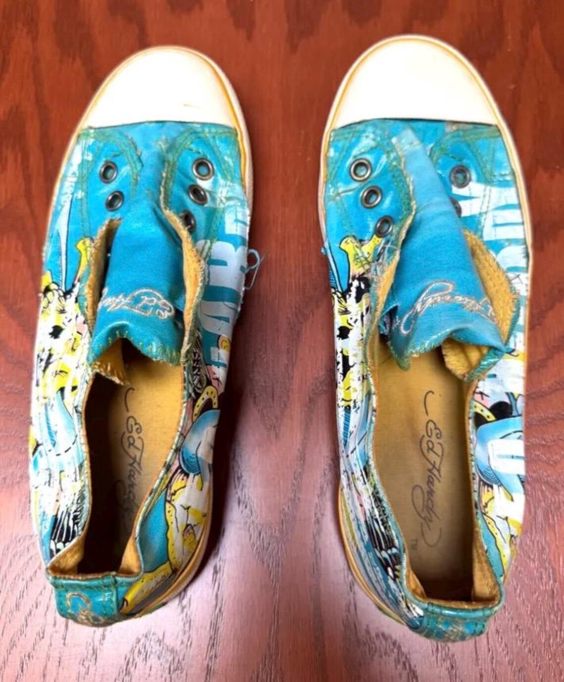 90s Bird of Prey Tattoo Flash Sneakers Lace Up Tennis Shoes Amazing Cool Distress Retro U.S. Women’s Size 7, foto 2 di 5