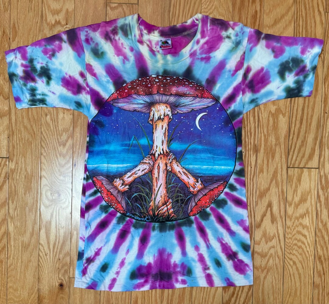 トップス 00s Used \"Peace Dyed Patch T-Shirt\" Vintage 90s Earth T-Shirt Tie-Dye World Peace Blue XL | eBay