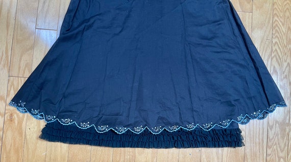 Black Lace Petticoat Underskirt Embroidery & Sequ… - image 4