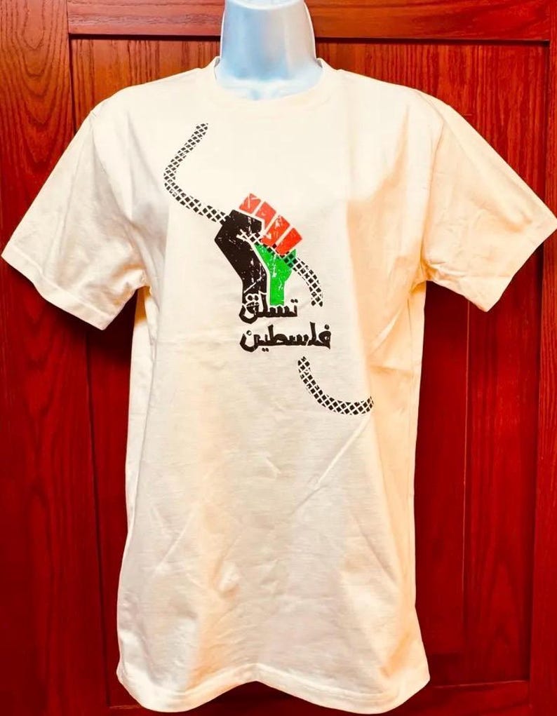 Camiseta de escalada palestina, hallazgo poco común, camiseta de protesta, escalada de resistencia al aire libre, movimiento Palestina Libre, diseño único, escaladores de roca imagen 5