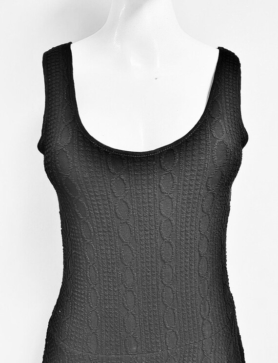 Intarsia Sweater Dress Cable Knit Chain Pattern Fabric Sexy Sleeveless Tank Top Section Swingy Lined Skirt Elegant Party Workwear Intarsia Sweater Dress Cable Knit Chain Pattern Fabric Sexy Sleeveless Tank Top Section Swingy Lined Skirt Elegant Party Workwear