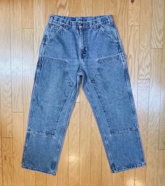 ✓90s vintage double knee wide denim USA製｜ファッション