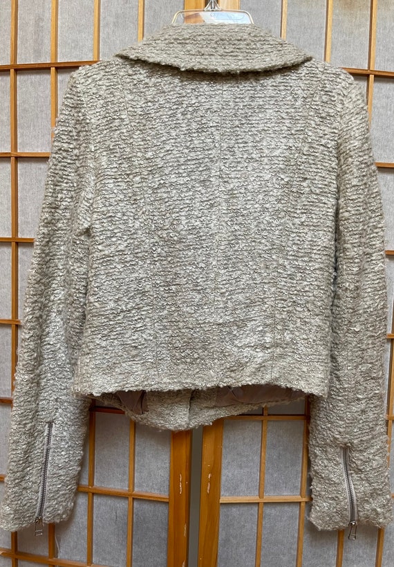Wool Blend Nubby Tweed In Moto Jacket Oatmeal Col… - image 9