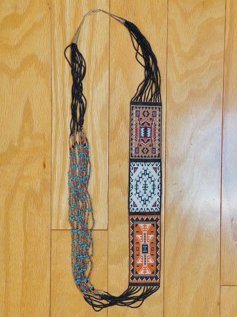 RARE & Unique Native American Necklace Multistrands Design of Native ...