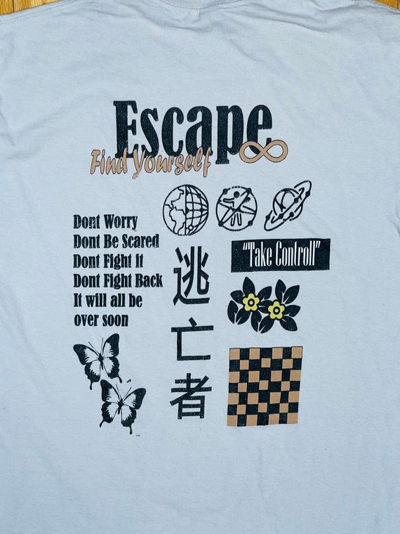 80s Vintage Japanese Street Stall T-shirt “Escape… - image 3