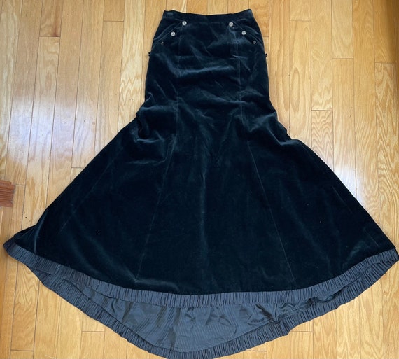 Ladies black corduroy skirt cheap