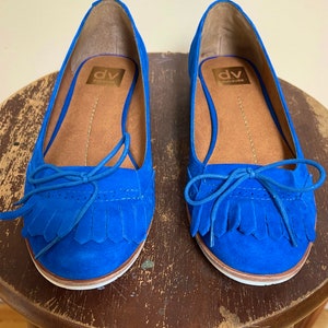 New With Box Beautiful Dolce Vita Delice Cobalt Blue Suede Oxfords White Sole Don’t Step On My Blue Suede Shoes Never Worn Unisex Size 8