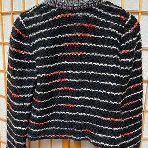 Alpacka, ull och akryl Tracy Reese för Anthropologie NWT Ny med etiketter Svart boucléstickad kavaj Glittriga paljetter Kavaj i Coco Chanel-stil bild 7