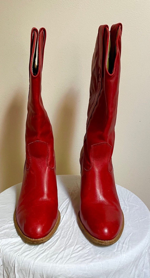 RARE Y2K Jessica Simpson Strawberry Red Leather C… - image 3