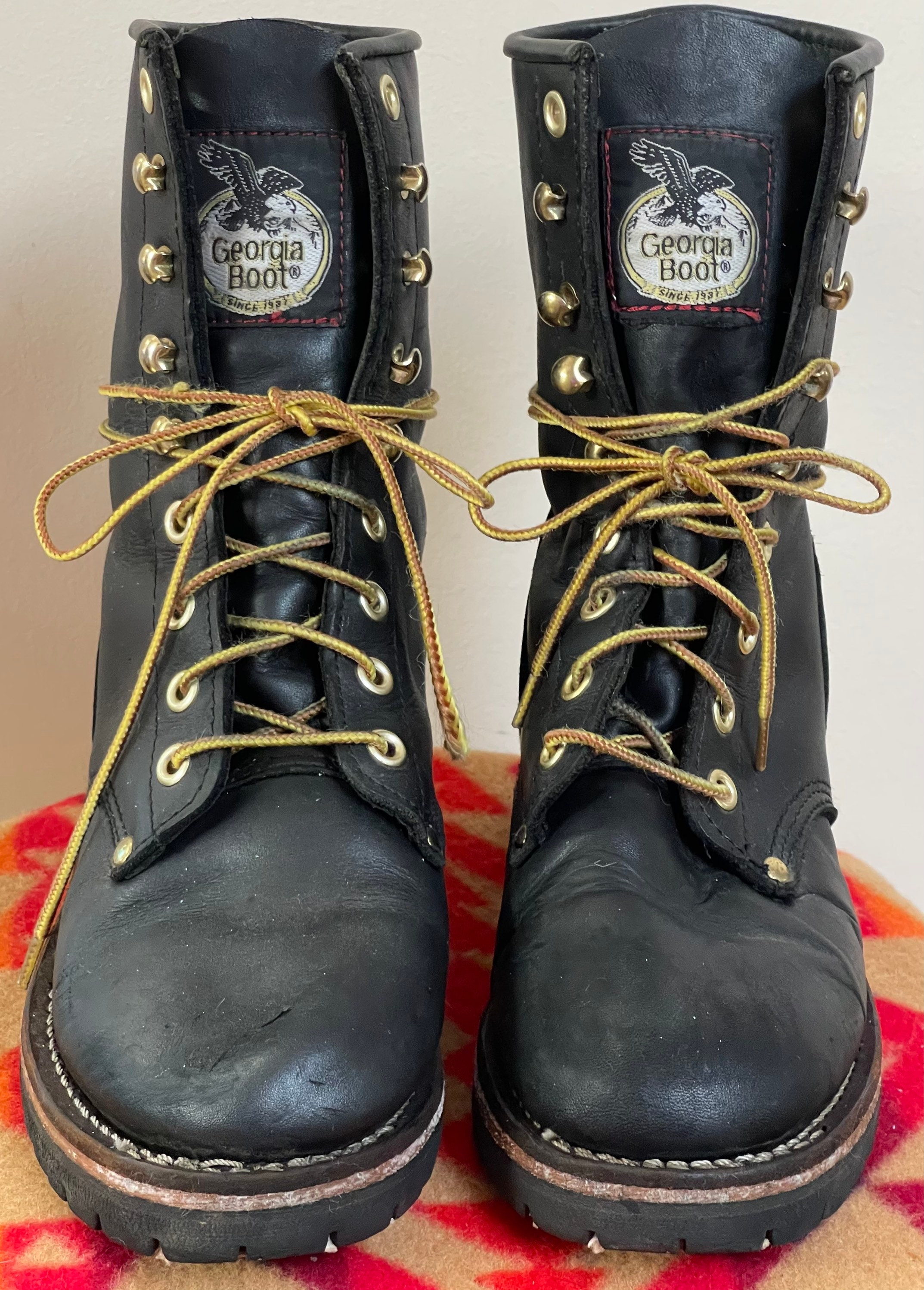 1990s Georgia Boots Electricians Boots Black Rough Out Leather Work Boots  Steel Toes Lug Soles Punk Goth Grunge Distressed Streetcore Mens - Etsy