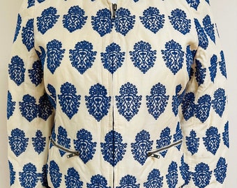 J CREW Floral Embroidered Cotton Blazer New With Tags NWT Never Worn Zipper Front Two Zipper Pockets Party Blazer Workwear Boho Cottagecore