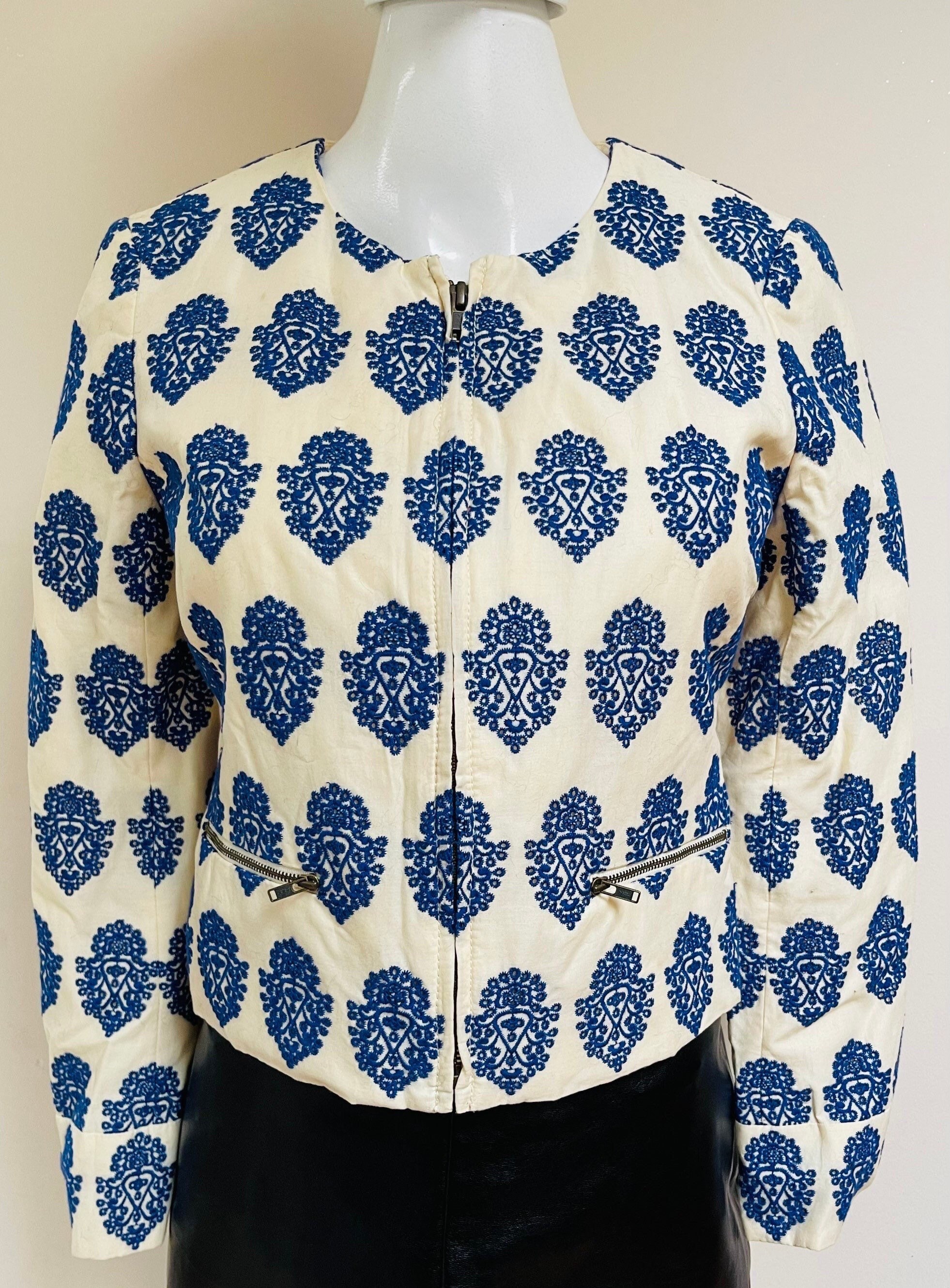 Blazer Vichy J.Crew En Coton - Taille 4 - Bleu - Neuf Avec étiquettes