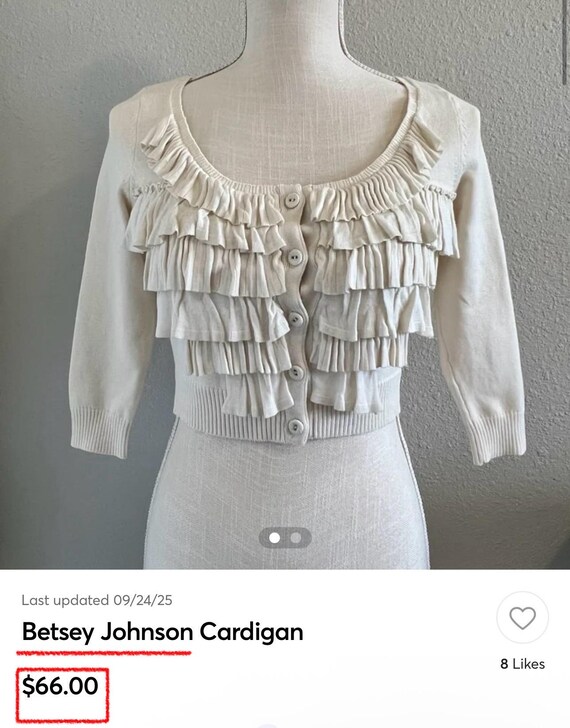 Waterfall Ruffles Panel Beautiful Black Cardigan … - image 8