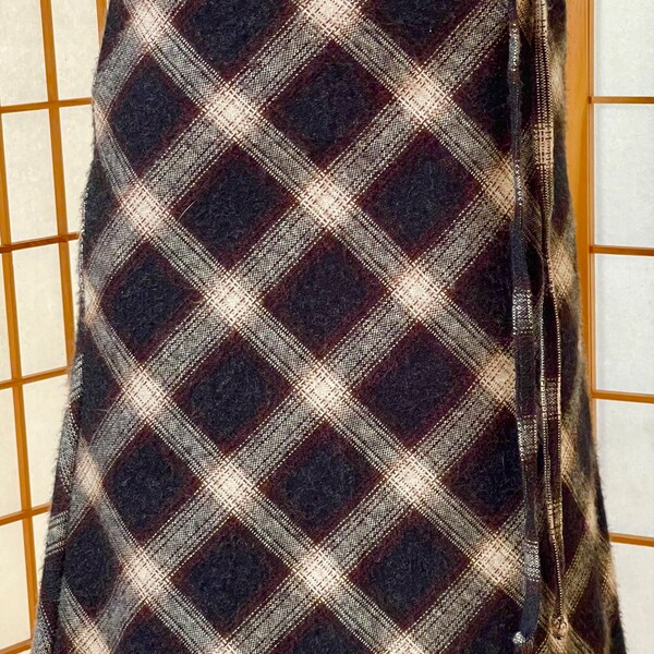Black Punk Denim Patchwork Plaid A-Line Skirt main image 0