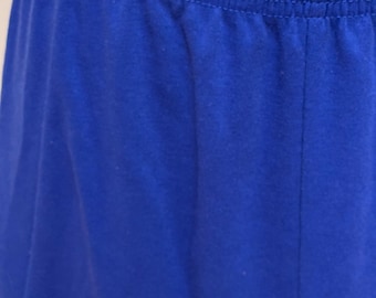 Gonna lunga in cotone blu francese con elastico in vita S XS